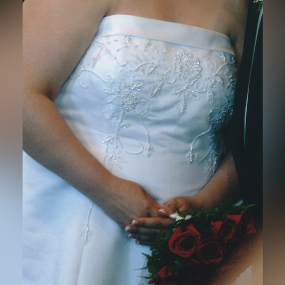 Plus Size Wedding Dress - size 22W White with beading and beautiful train - Picture 6 of 16